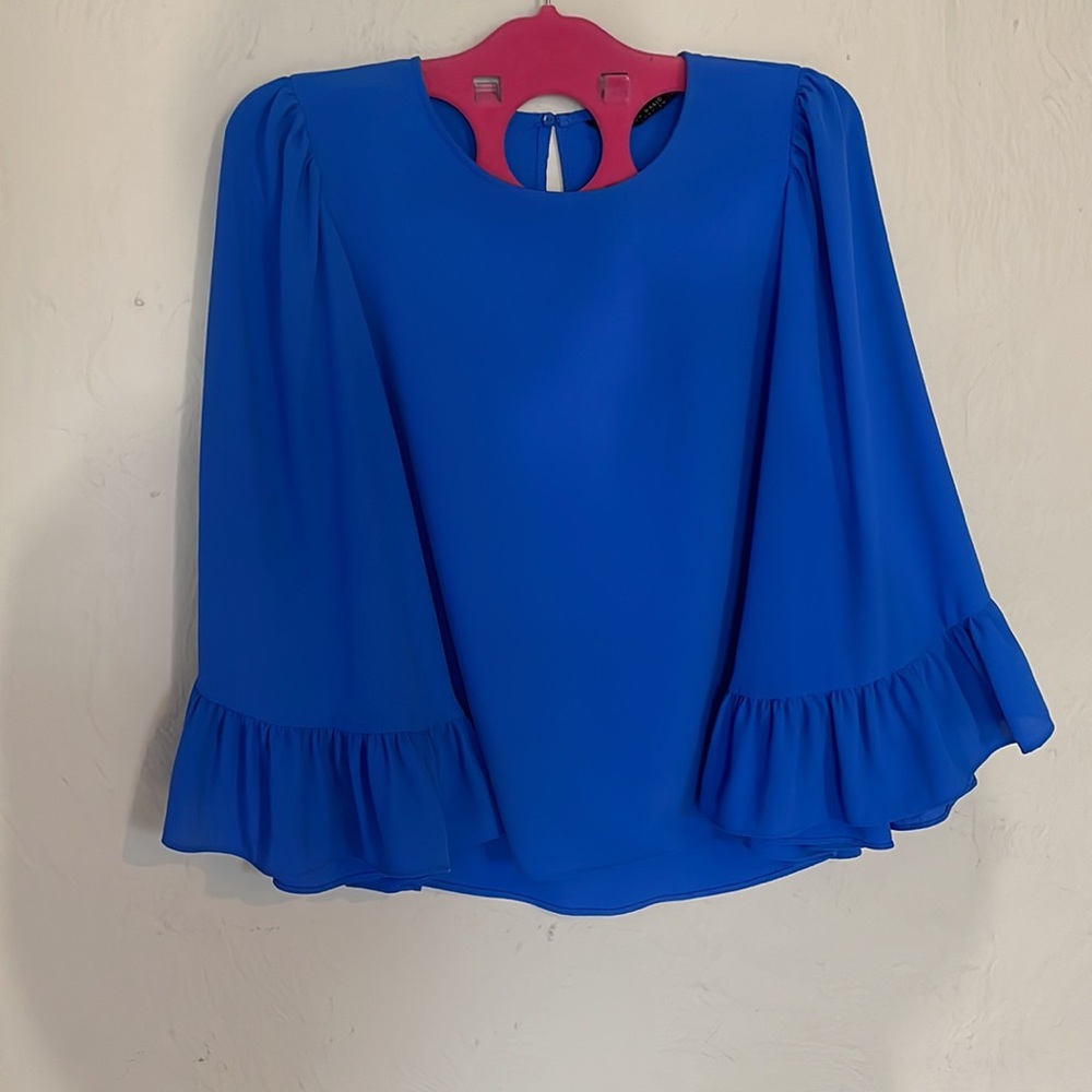 blue chiffon blouse